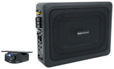 Rockville RW68CA 400W 6x8 Slim Under-Seat Active Car Subwoofer, 4 Ohm, Built-in Amplifier, Remote Bass Control, Cast Aluminum En