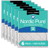 Nordic Pure 12x20x1 MERV 14 Pleated Plus Carbon AC Furnace Air Filters 6 Pack