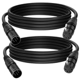5 Pin DMX XLR Cable 10FT (2-Pack), DMX512 Male to Female Stage Light Cable, Premium Signal Transmission for Stage Lighting & Con