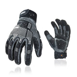 Vgo...1Pair Leather Heavy Duty Work Gloves,Mechanics Gloves,Water Resistant,Impact Resistant,Anti-Vibration(S,Gray,CA7722WR)