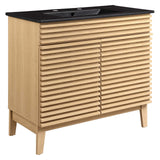 Modway Render 36 Bathroom Vanity in Oak Black