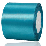 Teal Ribbon 3 Inch Wide x 25 Yards, Satin Thick Turquoise Blue Ribbon for Flower Bouquets, Gift Wrapping, Wedding Decor Large Bo