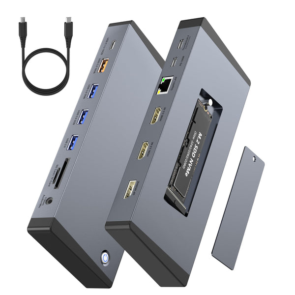 Laptop Docking Station 3 Monitors For Dell/Hp/Lenovo/Mac, 15 In 1 Usb ...