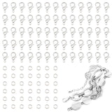 FENGWANGLI Necklace Clasp for Jewelry Making, 300Pcs Small Lobster Claw Clasps and Jump Rings for Jewelry Making, Bracelet and K