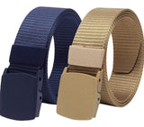 Jet Stream Nylon Belt, Nylon Fabric Belt, Unisex Nylon Belt, Hole Free Plastic Flap Buckle Canvas Waist Belt (Pack Of 2)(Blue An