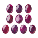 Crafans 10Pcs Natural Agate Oval Cabochons 30x40x7mm Deep Pink Flat Back Stone Cabochons Healing Power Stone Chakra Crystal for