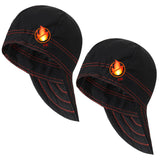 Yunsailing 2 Pcs Welding Cap Flame Resistant Welders Caps Reversible Cotton Soft Short Crown Welders Hats with Elastic for Men W