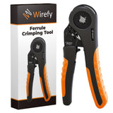 Wirefy Ratcheting Ferrule Crimping Tool | Adjustable Hand Crimper for Wire Ferrules & Terminals (28-7 AWG / 0.08-10 mm) | Ergono