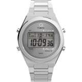 Timex Mens Continental 39mm Watch - Stainless Steel Bracelet Digital Dial Stainless Steel Case