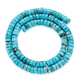 Elecrelive 1 Strand 6mm Flat Round Howlite Beads Heishi Disc Stone Beads Turquoise Natural Gemstone for Bolo Bracelets Necklaces