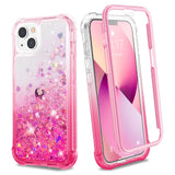 Ruky Case for iPhone 13 & iPhone 14, Full Body Glitter Liquid Case with Built-in Screen Protector Soft TPU Protective Girls Wome