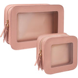 Clear Makeup Bag Set for Women Portable Clear Makeup Bag Cute Waterproof Travel Cosmetic Bag for Pink Car Essentials for Girls (