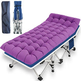 GETOVIN Camping Cot with Comfortable Mattress Cots for Sleeping Easy to Setup Sturdy Camping Bed Folding Cot Guest Bed with Carr