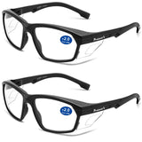 ProtectX Safety Reading Glasses 2.0 Diopter Scratch Resistant Anti Fog Polycarbonate Lenses ANSI Z87.1 Rated with UV Protection