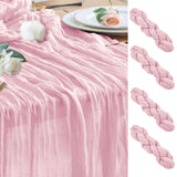 Wokceer Cheesecloth Table Runner 4Pack 10Ft Dark Rose Boho Gauze Fall Thanksgiving Cheese Cloth Table Runner For Party Long Rustic Sheer Table Runners For Baby Bridal Shower Wedding Easter Table -Like New