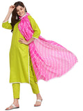 Gosriki Women'S Cotton Straight Kurta With Pant & Dupatta (Kptd-Cot-10021-Light Green_S-Go_Light Green_Small),Light Green,,B09LSD2W83