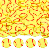 Weysat 30g Mini Softball Polymer Clay Slices 0.2 Inch Tiny Clay Softball Pieces Sports Sprinkles Ball Confetti for Clips Nail Ar