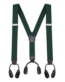 Buyless Fashion Button End Suspenders for Men 48 Adjustable Straps 1 1/4 Y Shape 5113HunterGreen
