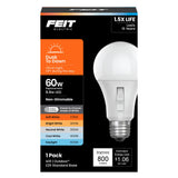 Feit Electric LED Dusk-to-Dawn Light Bulb, A19 60W Equivalent, 5CCT, Non-Dimmable, E26 Medium Base, 90 CRI, 800 Lumens, Adjustab