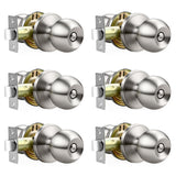 Lepushom 6 Pack Bathroom Door Knob, Door Knobs Interior Without Keys, Brushed Nickel Door Knobs for Bedroom and Office, Privacy