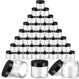 SATINIOR 36 Pieces 8 oz Plastic Jars with Lids Wide Mouth Airtight Reusable Container Acrylic Cosmetic Small Jars for Lotions Oi