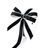 DINDOSAL Black Velvet Wired Ribbon 1 Inch Thin Two Tone Black and White Velvet Christmas Ribbon for Tree Decorations,Gift Wrappi