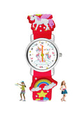 Spiky Analog Watch For Kids (Red) | Unicorn Designer Printed Strap | Water Resistant | Stylish Unisex Best Birthday Gift | Analo