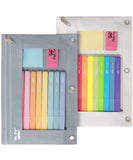 Mr. Pen- Pencil Pouch for 3 Ring Binder, 2 Pack, Grey and Beige
