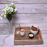 Hand-Carved Wooden Breakfast Serving Tray with Handle-Dining Serve-Ware Accessories - 15 x 10 Inches