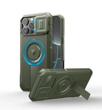 Dexnor for iPhone 16 Pro Max Case with Slide Camera Cover & Adjustable Kickstand, Rugged Shockproof Bumper Cases Heavy-Duty Magn