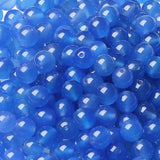 LAIDANLA Blue Agate 8mm Natural Stone Beads Round Loose Gemstone Stone Beads for DIY Bracelet Necklace Earrings Jewelry Making P