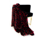 Plutus Red Black Plush Faux Fur Luxury Throw Blanket 36In X 60In
