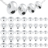 HINZIC 40pcs 5/6/7/8mm Stopper Beads, Brass Silicone Spacer Slider Beads with Rubber Inside, Adjustable Metal Loose Beads for DI