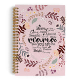 QLMX Inspirational Mama Mom Gifts Spiral Notebook for Mother's Birthday Day, Mama You Are Brave Beautiful Journal Notebook, Posi