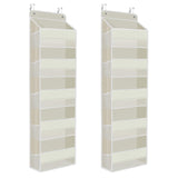 SpaceHacks 2 Pack Over The Door Organizer, Hanging Storage Organizer with Clear Window, 40lb Ultra Sturdy Large Capacity Room Or