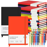 Qeeenar 24 Sets Journal Notebook Bulk A5 Hardcover Notebook Classic Journal Set with Pen Holder with Pens for School Business Wo