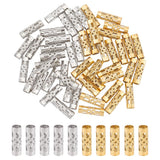 UNICRAFTALE 50pcs 2 Colors Hollow Tube Beads - 304 Stainless Steel, 4mm Diameter, European Column, Metal Spacer for DIY Craft Je
