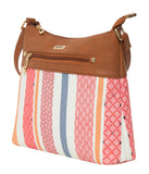 Adisa Women Girls Stripes Cross Body Sling Bag (Brown Round),Brown Round,,B0BLW95GXR