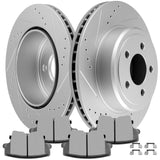 SCITOO Brake Kit Rear Brake Rotors and Ceramic Brake Pads fit for 2005-2018 for Chrysler 300,2009-2018 for Dodge Challenger,2006