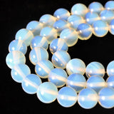 Gorgeous White Opal Gemstone Round Loose Beads for Jewelry Making (10mm, White Opal)