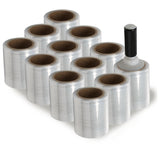 The Boxery 5 x 1,000 ft Clear Hand Stretch Wrap with Reusable Handle Included - 12 Rolls | Standard-Duty Film for Pallet Wrappin