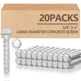 Tandefio 100 Pack 1/2 x 4 Concrete Screw Anchors Galvanized Large Diameter Heavy Duty Plated Concrete Anchors for Masonry Brick