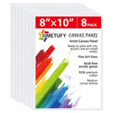Simetufy 8 Pack 8x10 Inch Painting Canvas Boards Canvas Panels for Kids Primed Acid-Free 100% Cotton for Acrylics Oil Watercolor