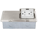 ENERLITES - 662301-S-STICKERED Dual Pop-Up Floor Box Kit, 8.68X 4.75Cover, 20A Tamper-Weather Resistant Receptacle Outle