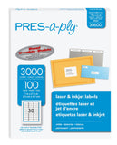 PRESaply Laser Address Labels, 1 x 25/8, White, 3000/Box