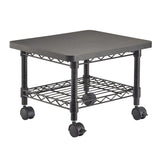Safco Onyx UnderDesk Utility Cart & MultiUse Printer Stand, Printer Table for Home Office, Mobile Rolling Cart with Steel Shel