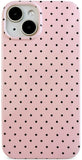 Qokey Compatible with iPhone 14/13 Case, Black Polka Dot TPU Glossy Case, Cute Simple Aesthetics Design for Girls Women, Lightwe