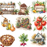 1 Pack Rustic Farm Life Stickers Handmade SelfAdhesive DIY Scrapbook Decals with SemiGloss Finish Irregular Shapes (Fruits Veg