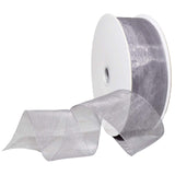 Morex Organdy Ribbon, Sheer, 1-1/2 inch by 100 Yards, Silver