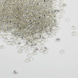 Tibaoffy Transparent Silver Lined Beads Size 6/0 Crafts Glass Seed Beads 4mm for Jewelry Making (Total About 100g About 1200pcs)